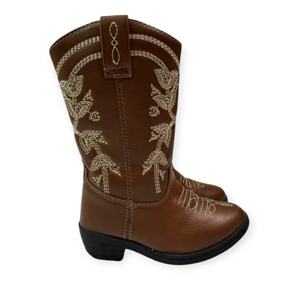 Kensie Girl Cowgirl Heel Boots‎ in Brown